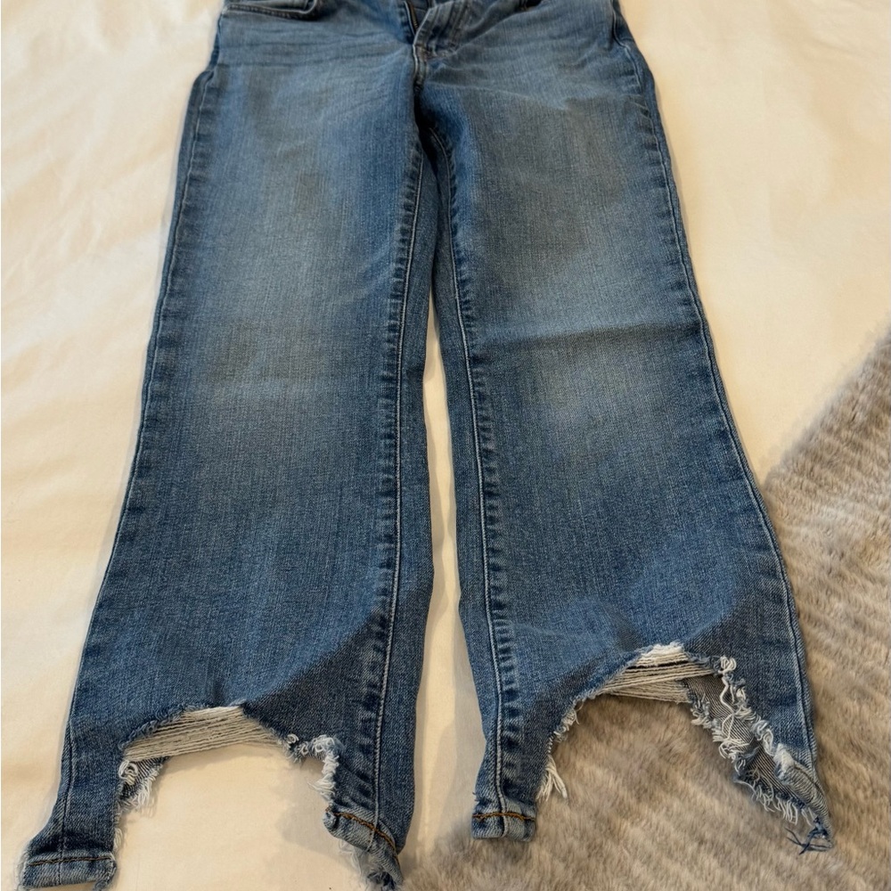 7 For All Mankind Frayed Hem Blue Women's Jeans